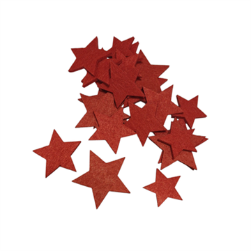 Filtstjerner rød lukket - 20 stk. ass. størrelser